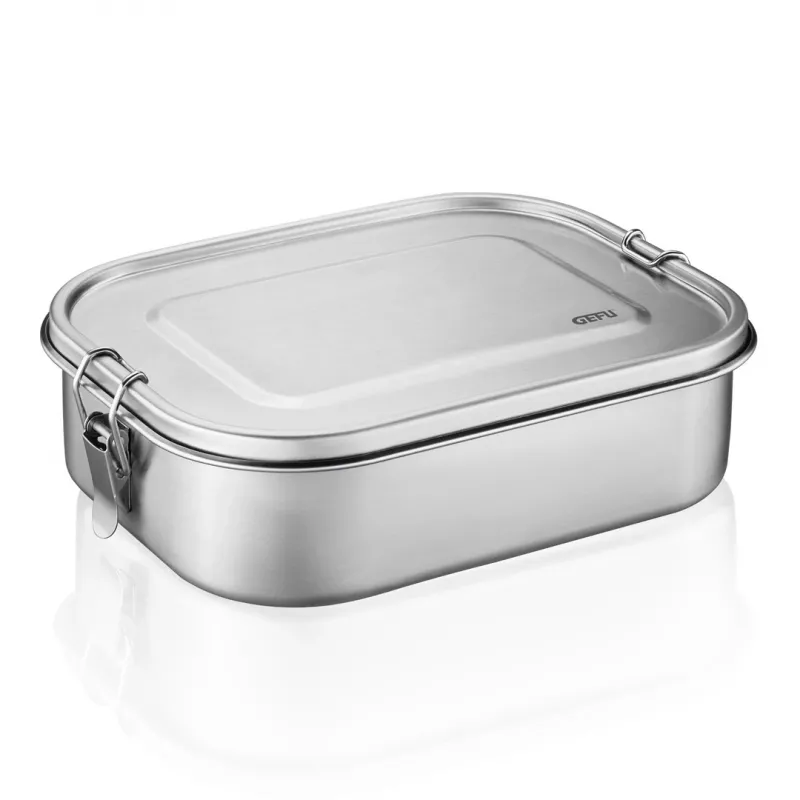 GEFU ENDURE Small Lunch Box 0.7L Edelstahl mit grüner Silikondichtung