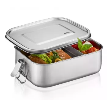 GEFU ENDURE Small Lunch Box 0.7L Edelstahl mit grüner Silikondichtung