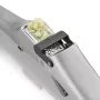 GEFU GARLICO Knoblauchpresse, Edelstahl-Knoblauchpresse mit integriertem Reinigungsstift, ergonomischer Griff, spülmaschinenfest, silber