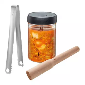 GEFU NATIVO Gewürzmühle mit Keramikmahlwerk, stufenlos verstellbar, Silber/Schwarz