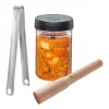 GEFU NATIVO Gewürzmühle mit Keramikmahlwerk, stufenlos verstellbar, Silber/Schwarz