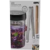 GEFU NATIVO Gewürzmühle mit Keramikmahlwerk, stufenlos verstellbar, Silber/Schwarz