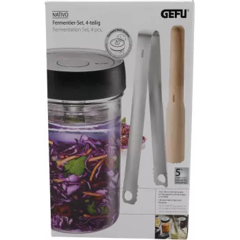 GEFU NATIVO Gewürzmühle mit Keramikmahlwerk, stufenlos verstellbar, Silber/Schwarz