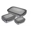 GEFU Preppo Gewürzdosen-Set, 3 Stück, Edelstahl & Glas, je 100 ml, luftdicht, stapelbar, Silber/Transparent
