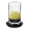 GEFU VITALO luftdichtes Glas-Aufbewahrungsglas 0,75 l mit Clip-Verschluss aus Edelstahl, schwarz