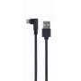 GEMBIRD Winkel-Stecker geflochtenes USB-A auf 8-Pin Lightning-Kabel 0,2 m Schwarz