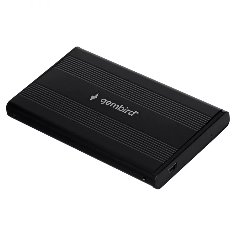 Gembird EE2-U2S-5 Externes USB 2.0 Gehäuse für 2,5 inch SATA HDD/SSD, Aluminium, Schwarz
