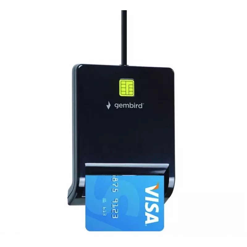 Gembird FD2-SCR Universal USB Smart Card Reader, Schwarz