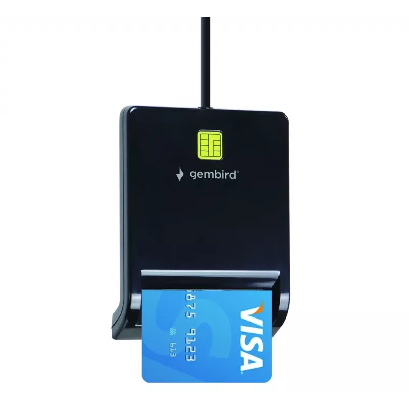 Gembird FD2-SCR Universal USB Smart Card Reader, Schwarz