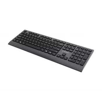 Gembird KB-MCH-06 Slim Kabelgebundene Multimedia-Tastatur mit Type-C-Adapter, US-Layout, Schwarz