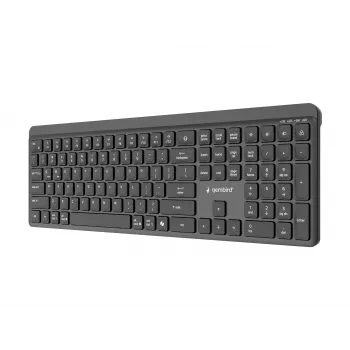 Gembird KB-WPS-03 Dual-Mode Pro-Business Slim Wireless Keyboard, 2.4G + Bluetooth, US Layout, Schwarz
