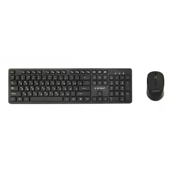 GEMBIRD KBS-WCH-04-RU Kabelloses Tastatur- und Maus-Set, Russisches Layout, Schwarz
