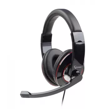 Gembird MHS-001 Stereo-Headset mit Lautstärkeregelung, kabelgebunden, Over-Ear, Schwarz