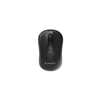 Gembird MUSW2-4B-01 Dual-Mode kabellose Maus (2,4 GHz + Bluetooth 5.0) mit 1600 DPI optischem Sensor, 4 Tasten, beidhändig, Schwarz