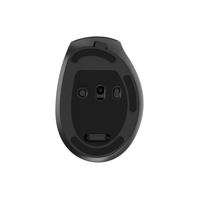 Gembird MUSW3-9B-01 Triple-Mode Kabellose Ergonomische Maus (2,4 GHz + Bluetooth + USB-C), 2400 DPI, 9 Tasten, Schwarz