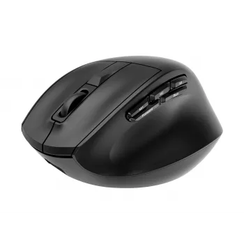 Gembird MUSW3-9B-01 Triple-Mode Kabellose Ergonomische Maus (2,4 GHz + Bluetooth + USB-C), 2400 DPI, 9 Tasten, Schwarz