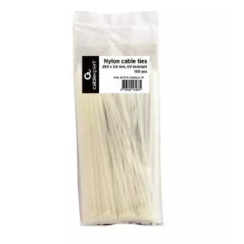 GEMBIRD NYTFR-250X3.6-W Nylon-Kabelbinder, 100er-Pack, Weiß, 250mm x 3,6mm