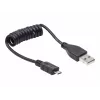Gembird USB 2.0 Kabel USB-A auf Micro-USB-B 0,6m Schwarz Spiralkabel