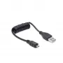 Gembird USB 2.0 Kabel USB-A auf Micro-USB-B 0,6m Schwarz Spiralkabel