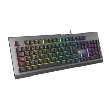 GENESIS Rhod 500 RGB Gaming-Tastatur - Membran, spanisches QWERTY, Schwarz/Grau