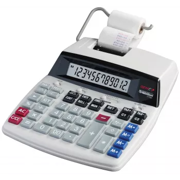 GENIE D69 PLUS Desktop-Druckrechner mit Farbband, 12-stelliges LCD, 2-Farb-Druck, AC/Batterie