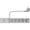 GETFORT 5-fach Überspannungsschutz Steckdosenleiste mit 2 USB-Ladeanschlüssen, 5m Kabel, Grau