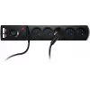GETFORT 5P-3M-B-USB Überspannungsschutz Steckdosenleiste, 5 AC Steckdosen, 2 USB-A Anschlüsse, 3m Kabel, Schwarz