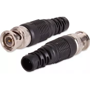 GETFORT BNC-Stecker, männlich, für RG59-Koaxialkabel, Kunststoffgehäuse, Schraubanschluss, 75 Ohm