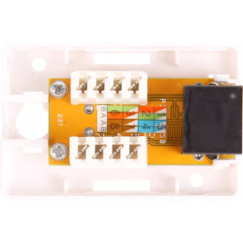GETFORT GF-1G6UTP Aufputz-RJ45-Cat.6-UTP-Netzwerkdose, Weiß