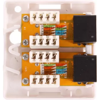 GETFORT GF-2G5EUTP Aufputz-Doppel-RJ45 Cat.5e UTP Netzwerkdose, Weiß
