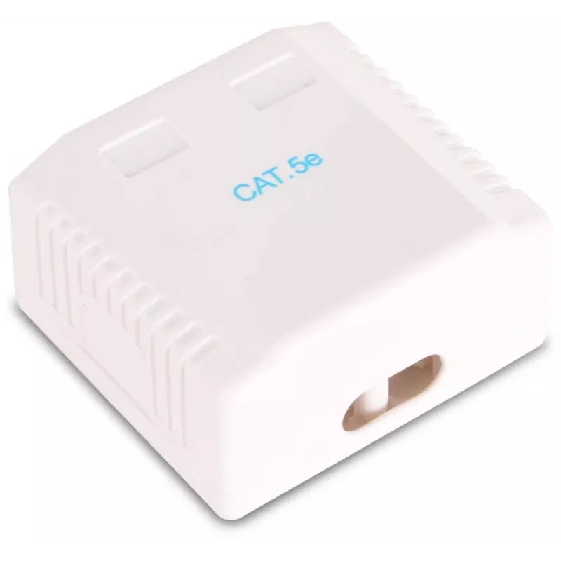 GETFORT GF-2G5EUTP Aufputz-Doppel-RJ45 Cat.5e UTP Netzwerkdose, Weiß