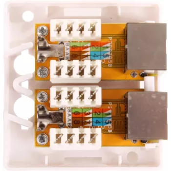 GETFORT GF-2G6FTP Geschirmte Aufputz-Netzwerkdose, 2x RJ45, Cat6 FTP, Weiß
