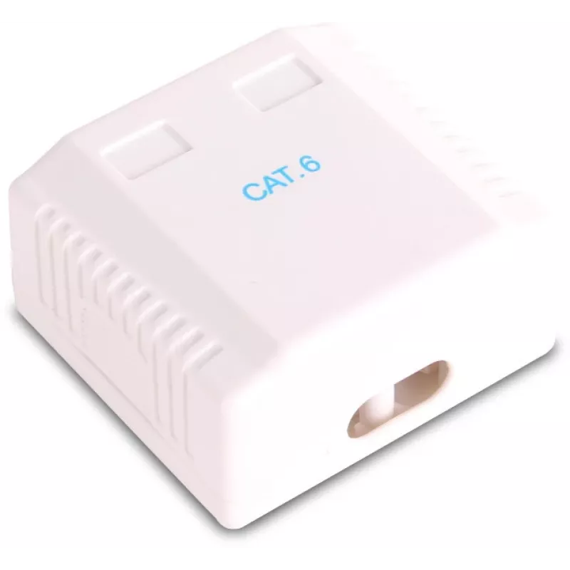 GETFORT GF-2G6FTP Geschirmte Aufputz-Netzwerkdose, 2x RJ45, Cat6 FTP, Weiß