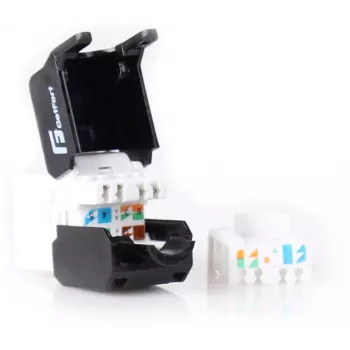 GETFORT KGF-5EUTP-NT Cat.5e UTP Tool-Free Keystone Jack Module, RJ45 Female, Weiß