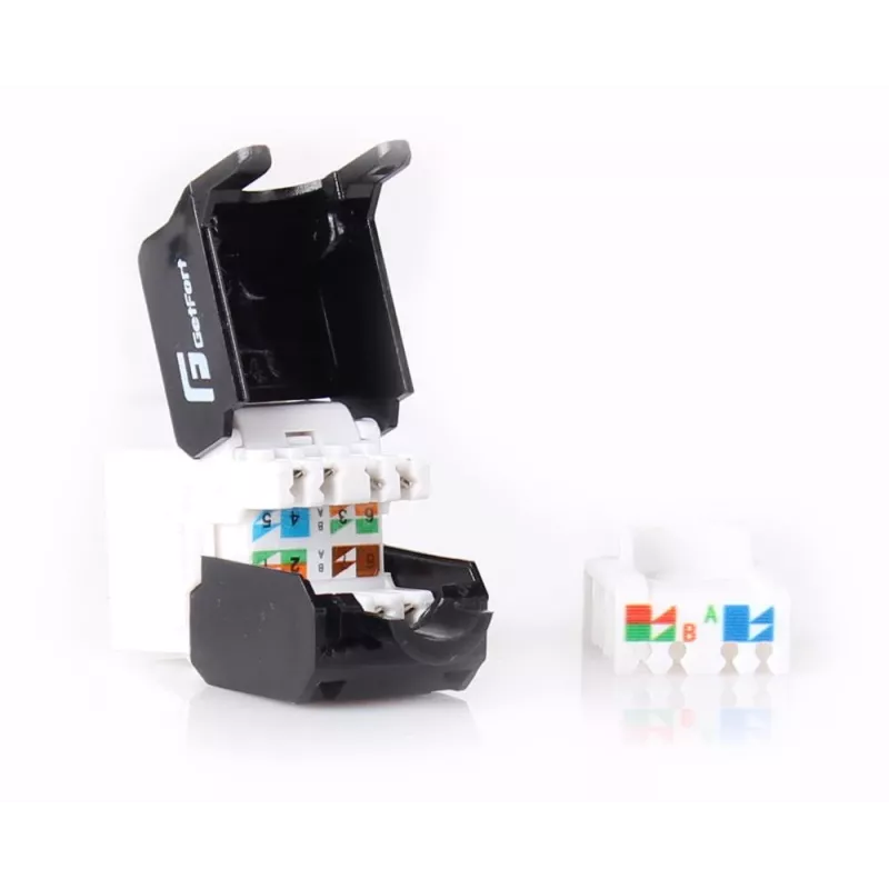 GETFORT KGF-6AUTP-NT Cat.6A UTP Tool-less Keystone Jack Module, RJ45 Female, Weiß