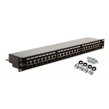 GETFORT PGF-6FTP24-B6 Patch Panel FTP Cat.6 24-Port 19-inch 1U Schwarz