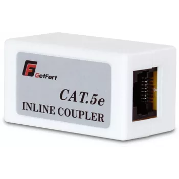 GETFORT RJ45 Cat.5e UTP Inline Coupler Female-to-Female (Schwarz)