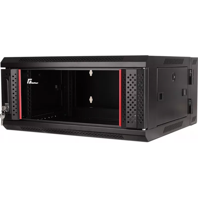 GETFORT WGF04-65EH-DGB 19 Zoll 4U Wandgehäuse, Doppelsektion, 600x550 mm, Schwarz
