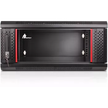 GETFORT WGF04-65EH-DGB 19 Zoll 4U Wandgehäuse, Doppelsektion, 600x550 mm, Schwarz