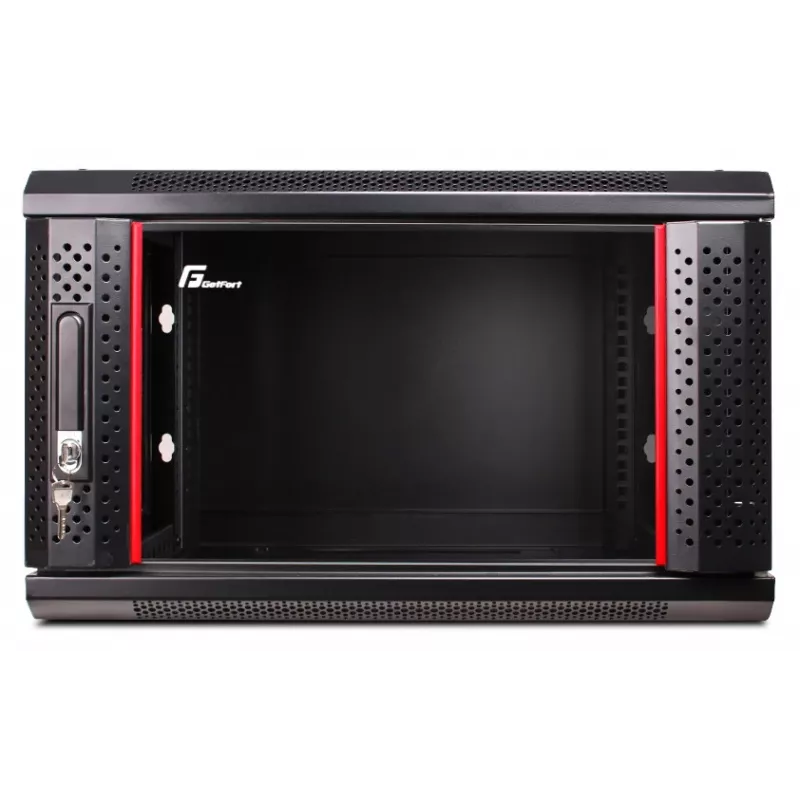GETFORT WGF06-64EH-WGB 19 Zoll 6U Wandmontage Rackschrank 600x450mm Schwarz