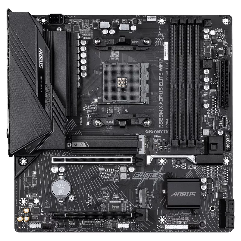 Gigabyte B550M X AORUS ELITE WIFI7 Micro-ATX-Motherboard (AM4, DDR4, 2x M.2, Wi-Fi 7)
