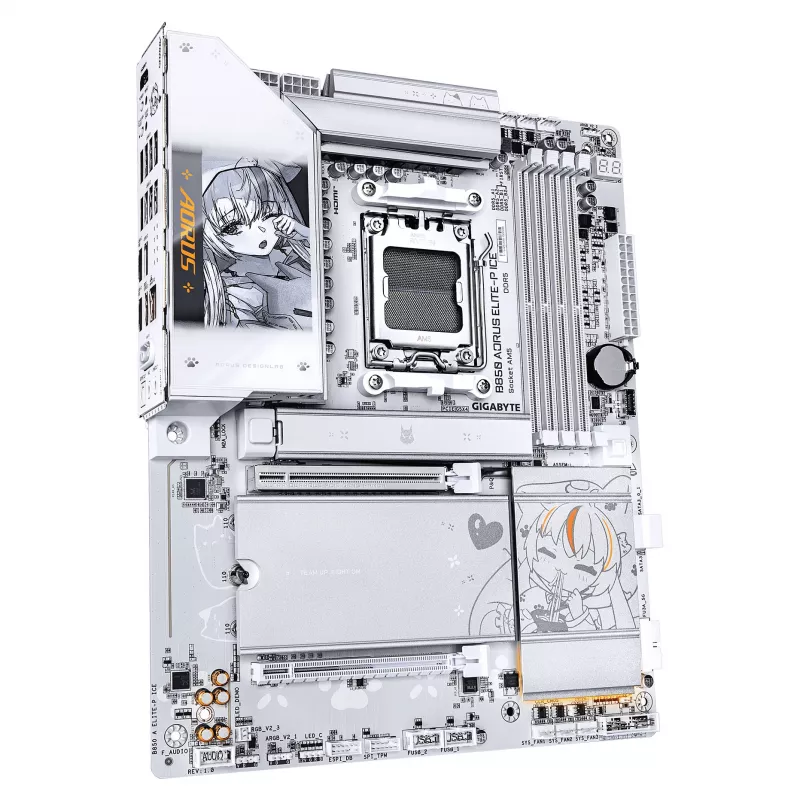 GIGABYTE B850 AORUS ELITE-P ICE AM5 ATX Mainboard, 4xDDR5, PCIe 5.0, 2.5GbE, Wi-Fi 6E, Weiß