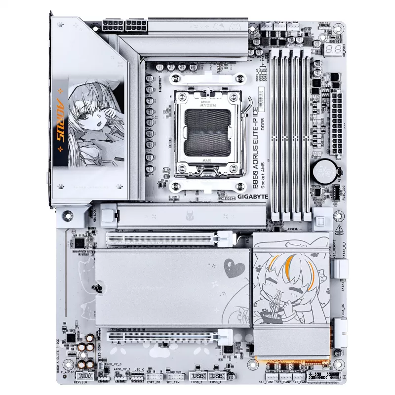 GIGABYTE B850 AORUS ELITE-P ICE AM5 ATX Mainboard, 4xDDR5, PCIe 5.0, 2.5GbE, Wi-Fi 6E, Weiß