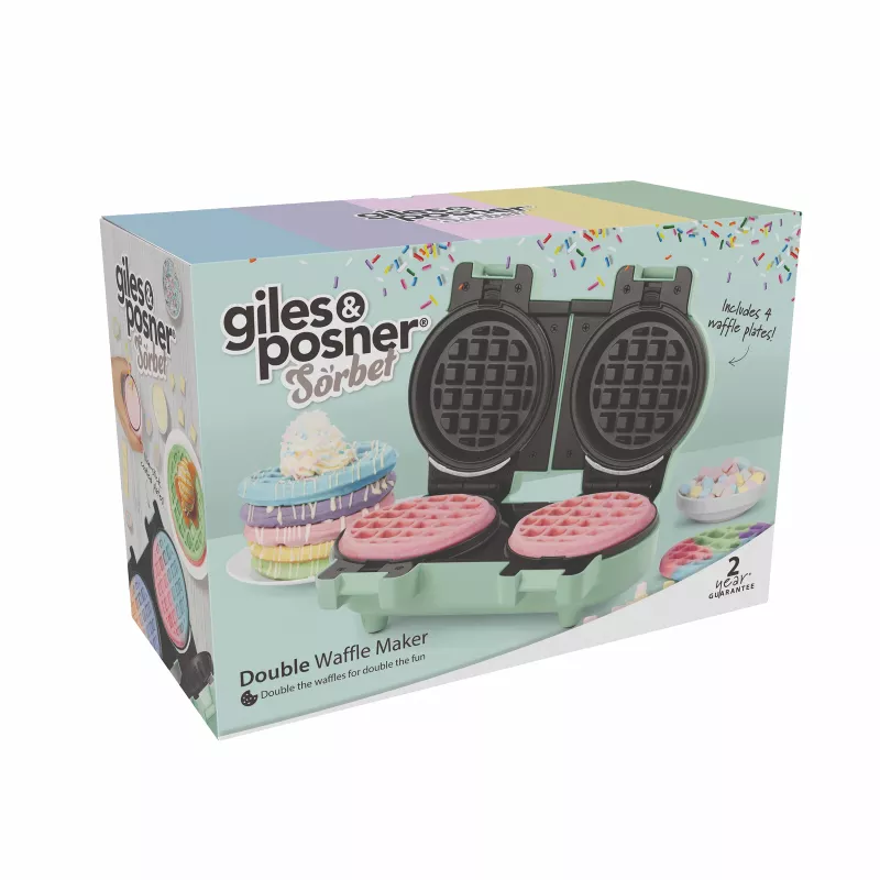 Giles & Posner EK5922GSGRVDE Doppel-Waffeleisen - 1200 W, Antihaft, Schwarz/Silber
