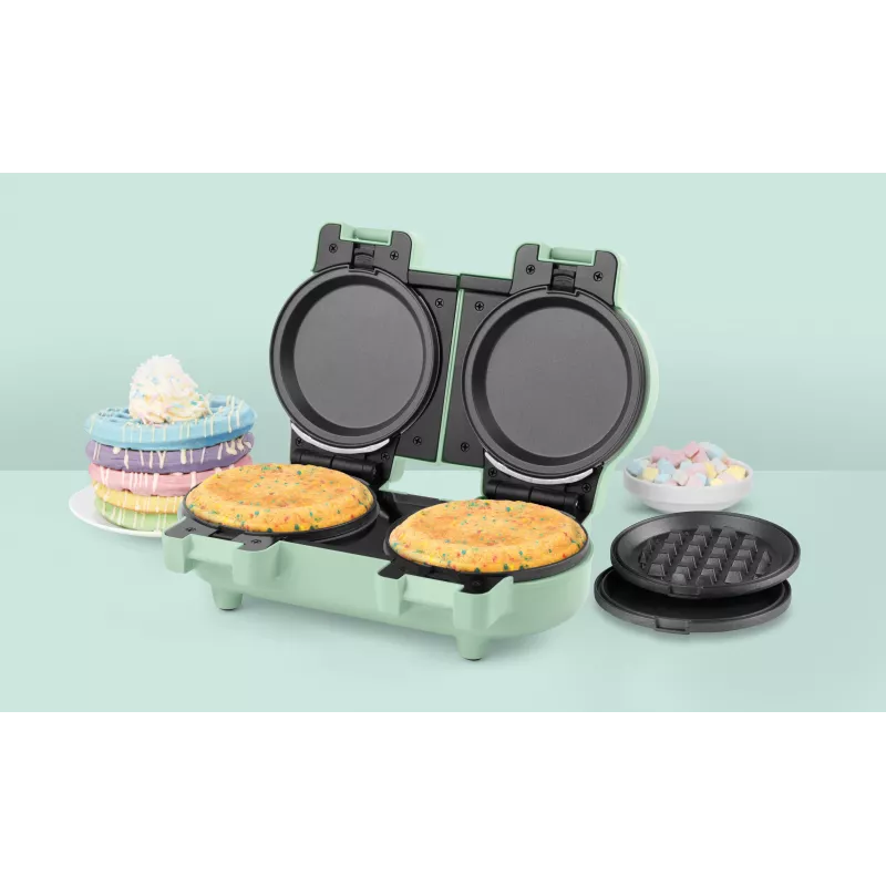 Giles & Posner EK5922GSGRVDE Doppel-Waffeleisen - 1200 W, Antihaft, Schwarz/Silber
