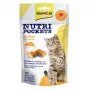 GimCat Nutri Pockets mit Käse 60g – Knusprige Katzenleckereien mit cremiger Käsefüllung, angereichert mit Vitaminen & Taurin