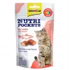 GimCat Nutri Pockets mit Lachs 60g – Knusprige Katzenleckerli mit cremiger Lachsfüllung