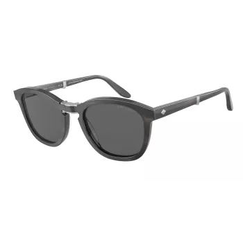 Giorgio Armani Herren AR8170-5964B1 Havana Acetat eckige Sonnenbrille mit blauen Gradientengläsern