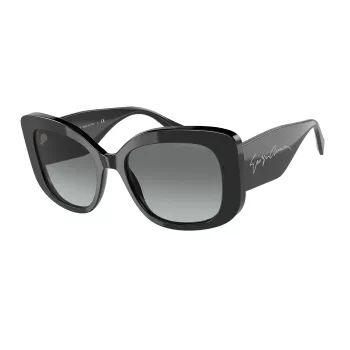 GIORGIO ARMANI SONNENBRILLE AR8150-500111 Herren Schwarzer Acetat-Rahmen Graue Polycarbonat-Gläser 53/18/140 mm