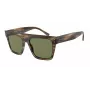 GIORGIO ARMANI Unisex Sonnenbrille AR8177-54092A - Gestreifter Havana-Rahmen, dunkelgrüne Gläser, 52 mm